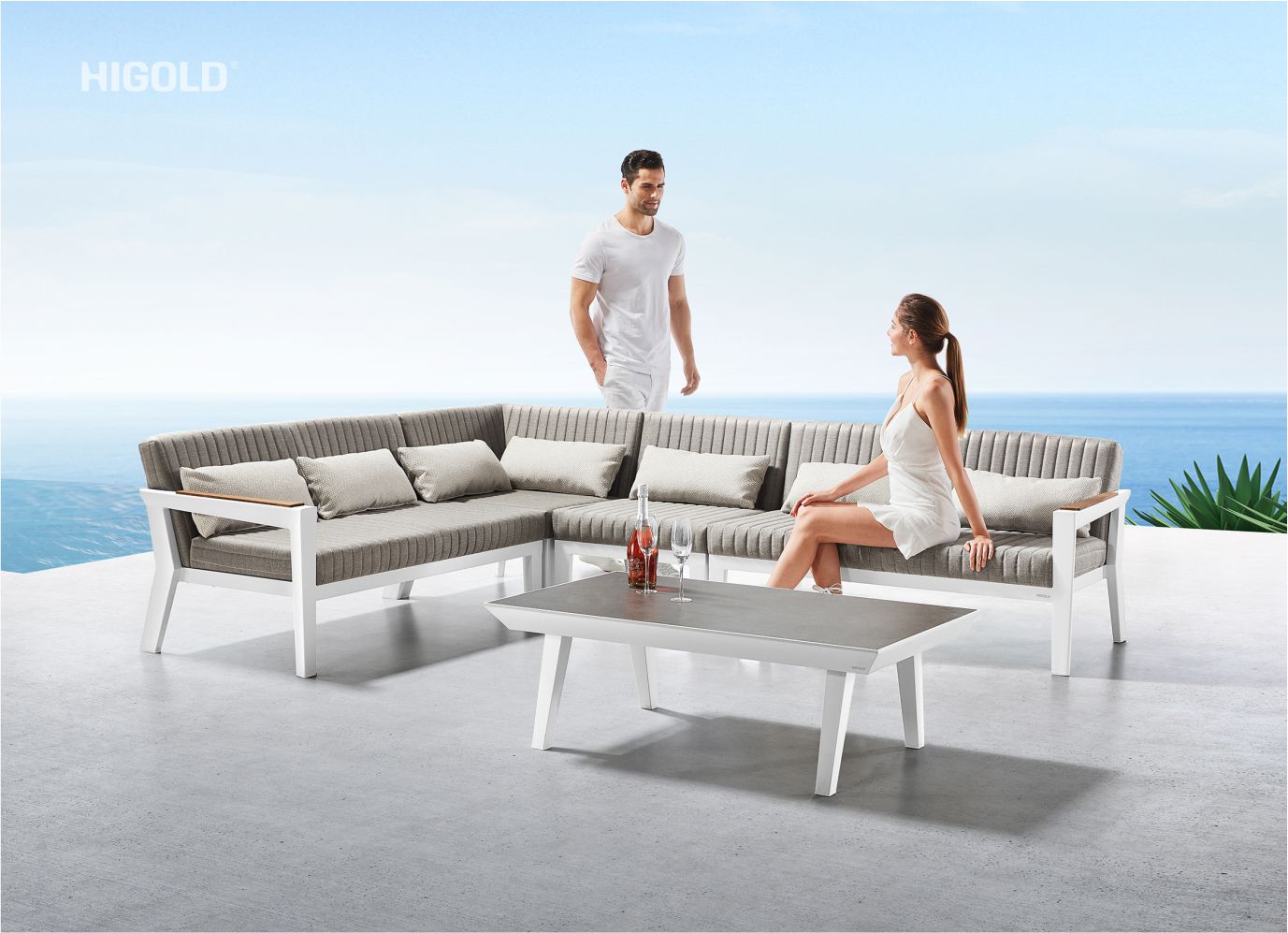 Champion outdoor sectional sofa for 6 sunbrella fabric aluminum