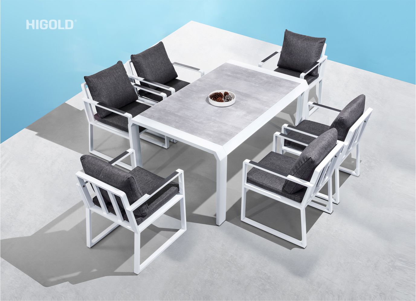 Exee white outdoor conversation set for 5
