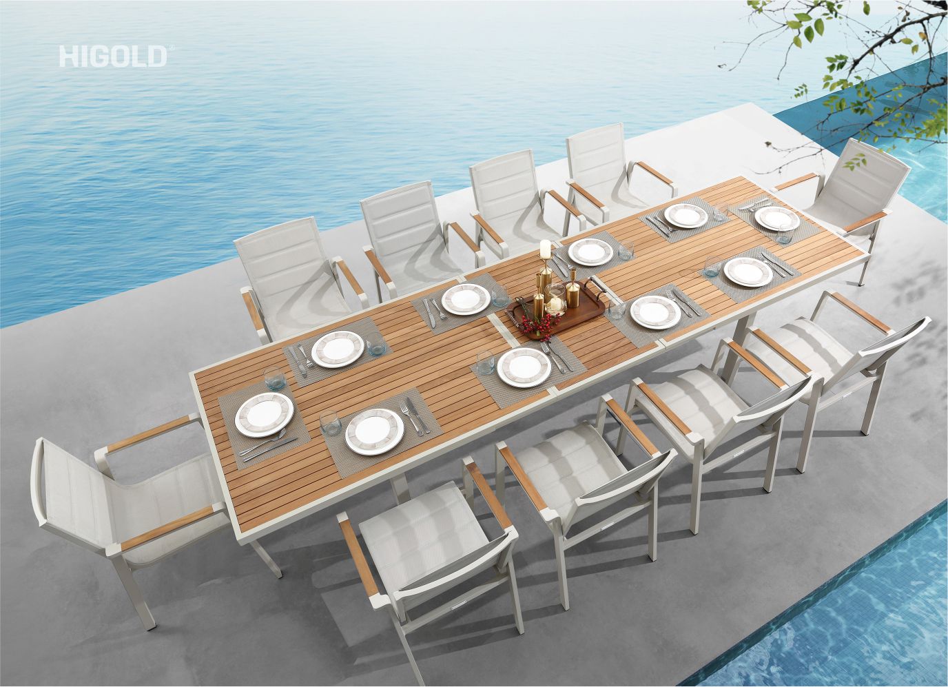 Nofi 2.0 outdoor aluminum dining set for 6 anti-rusty