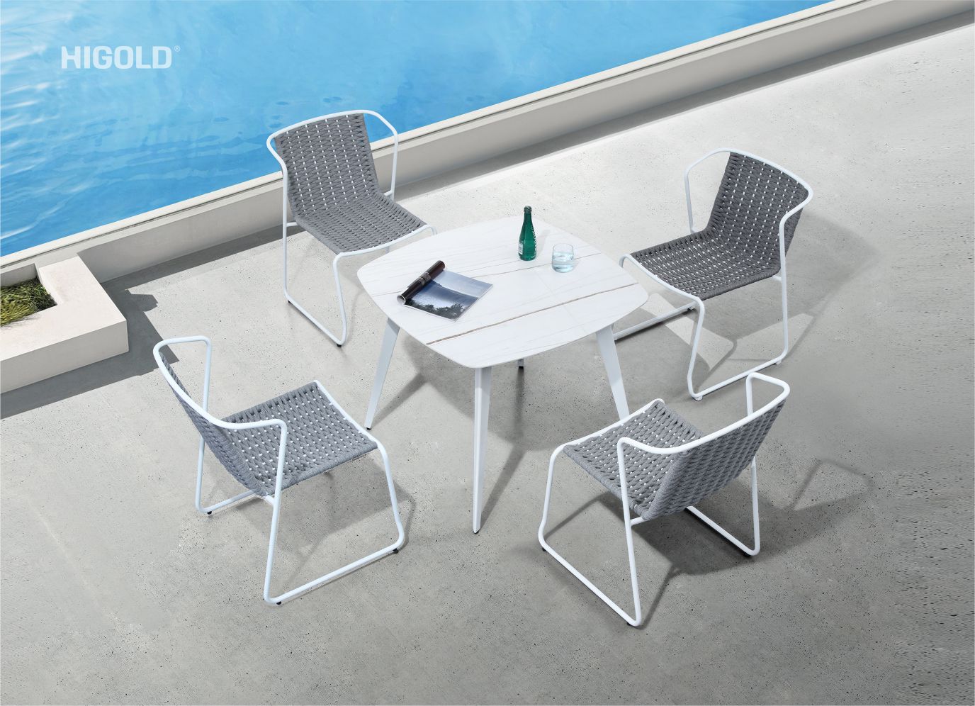 Fancy outdoor dining set for 6 aluminum frame