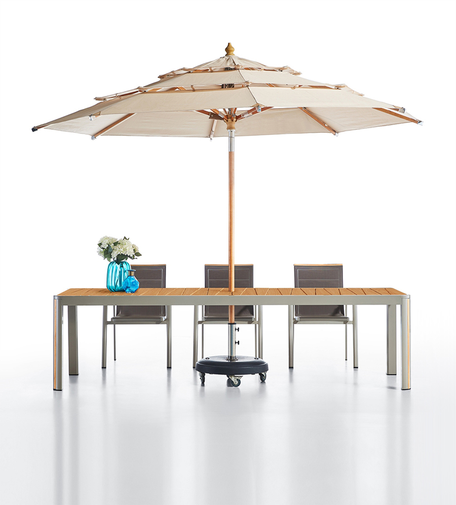 Geneva Teakwood Dining Set with Umbrella Hole 203160